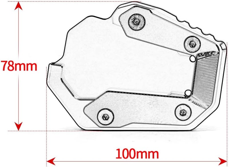 Modeer Compatible with CRF1100L Africa Twin 2019-2024 Motorcycle Kickstand Foot Side Stand Extension Pad Support Plate Pedal CRF 1100 L Accessories (red) - Image 3